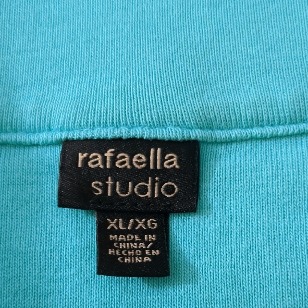 Rafaella Turquoise Women's Short Sleeve Top Cotton Size XL - Picture 2 of 4